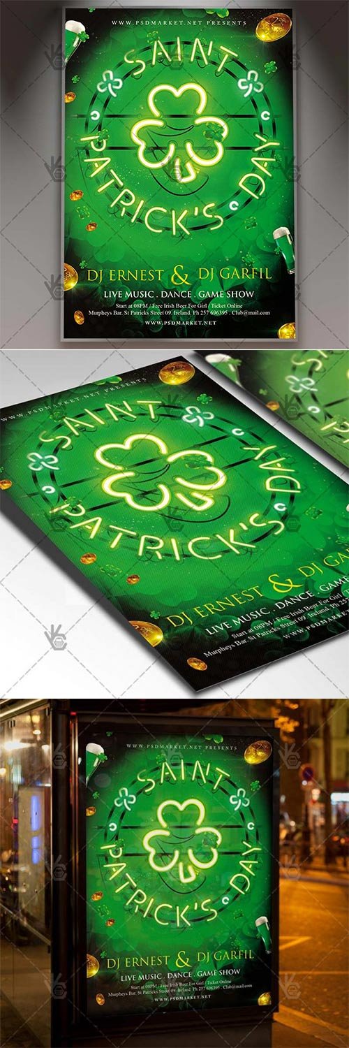 St Patrick?s Day Event ? Club Flyer PSD Template