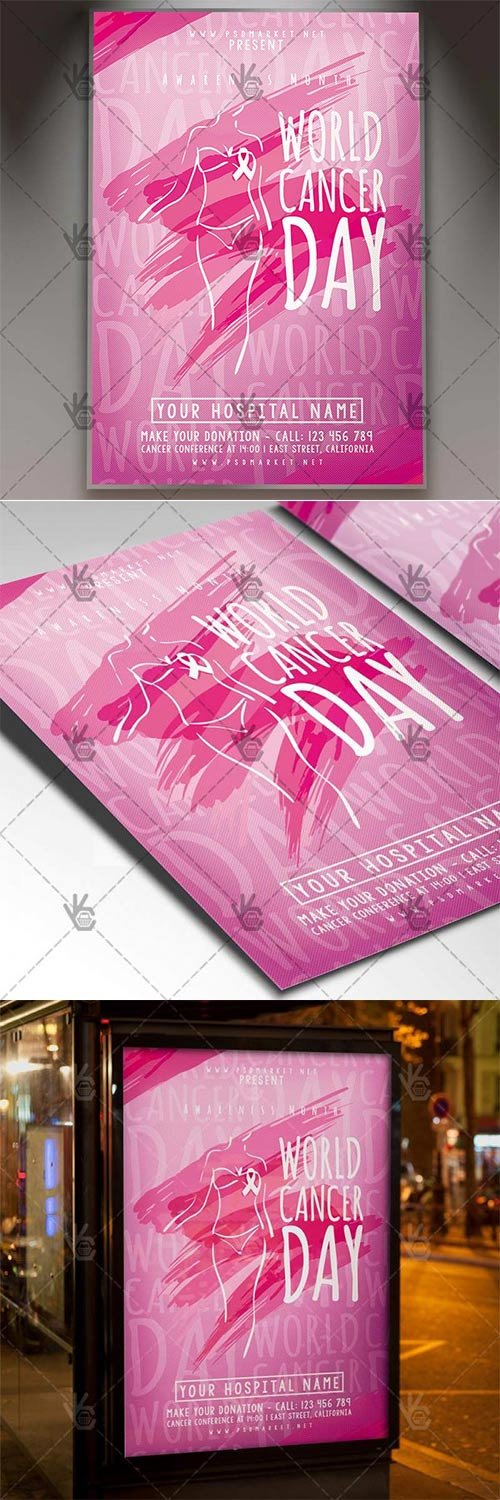 World Cancer Day Event ? Charity Flyer PSD Template
