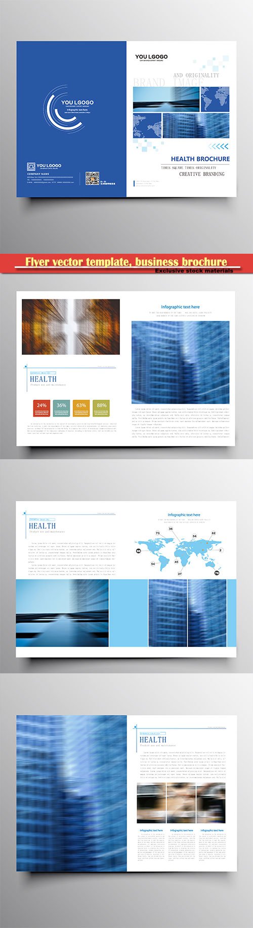 Flyer vector template, business brochure, magazine cover # 33