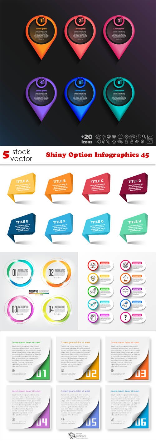 Vectors - Shiny Option Infographics 45