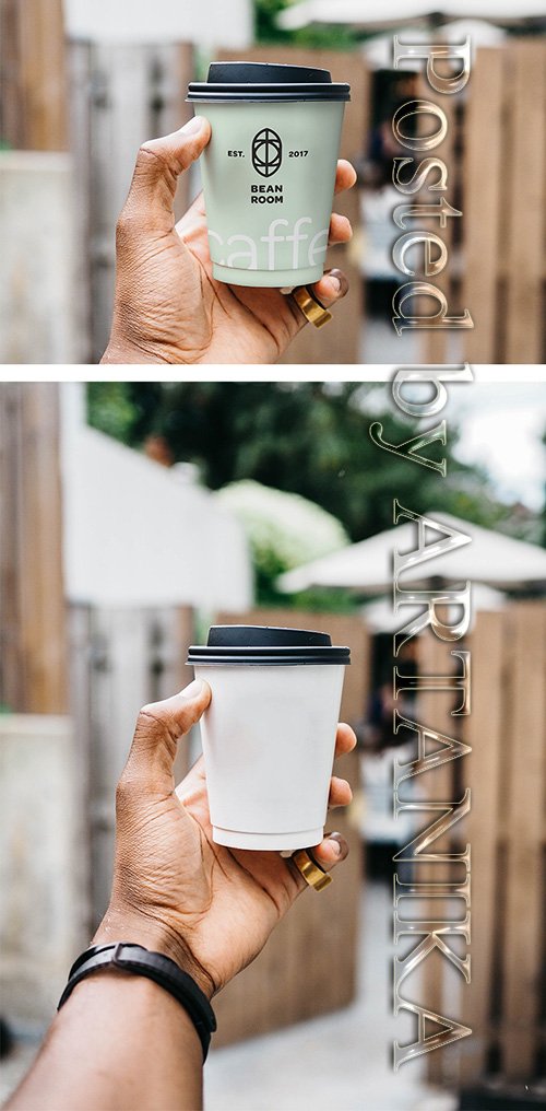 Hand Holding Cup Mockup