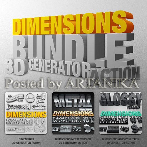 Graphicriver - Bundle - Dimensions 3D Generator Action 461170