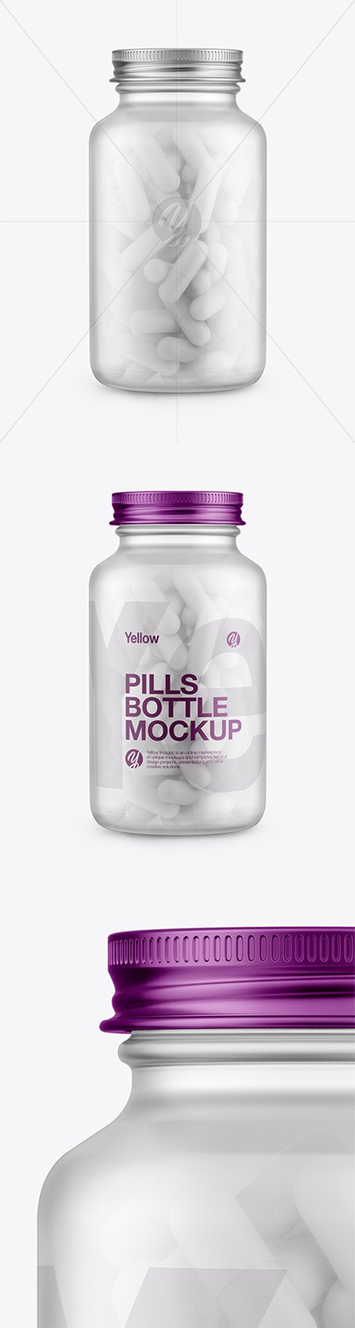 Frosted Glass Bottle With Pills Mockup 39077 TIF