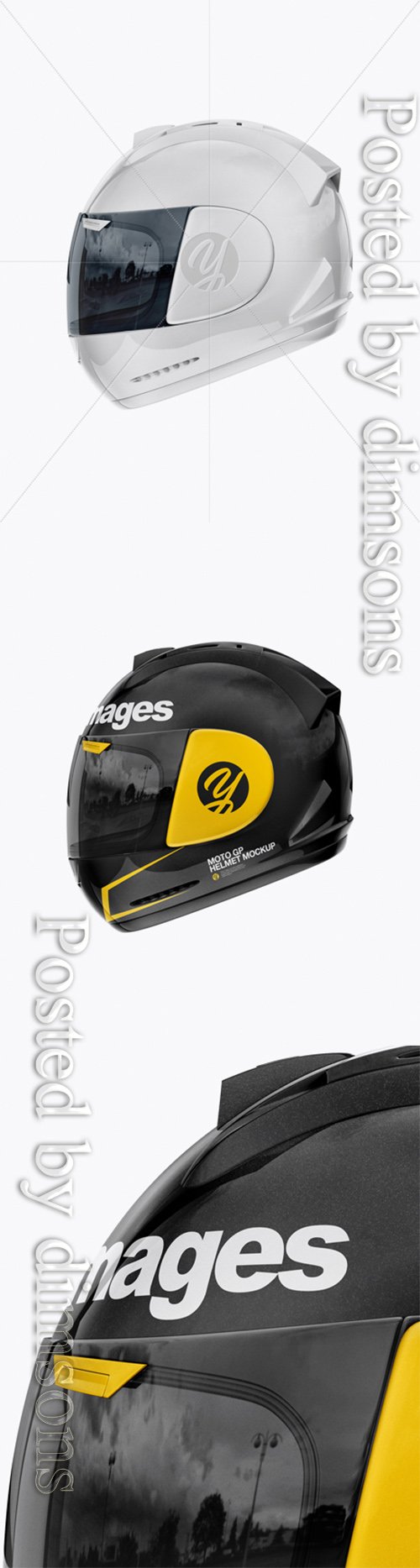 Moto GP Helmet Mockup - Side View 25088 Layered TIF