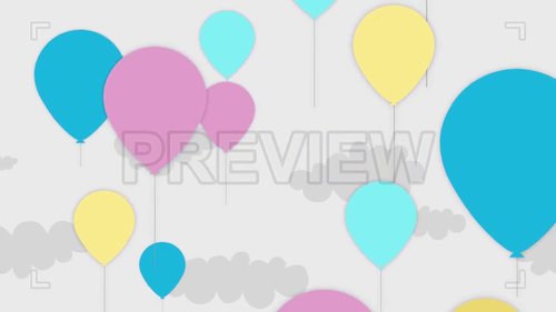 MA - Pastel Animated Balloons Flying Up 205469