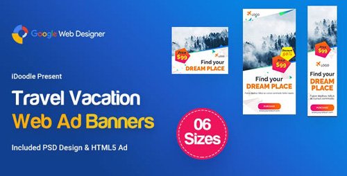 CodeCanyon - Travel Agency Banners Ad D85 - GWD & PSD - 23819008