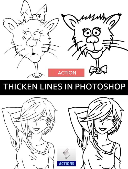 Thicken Lines Action for Photoshop