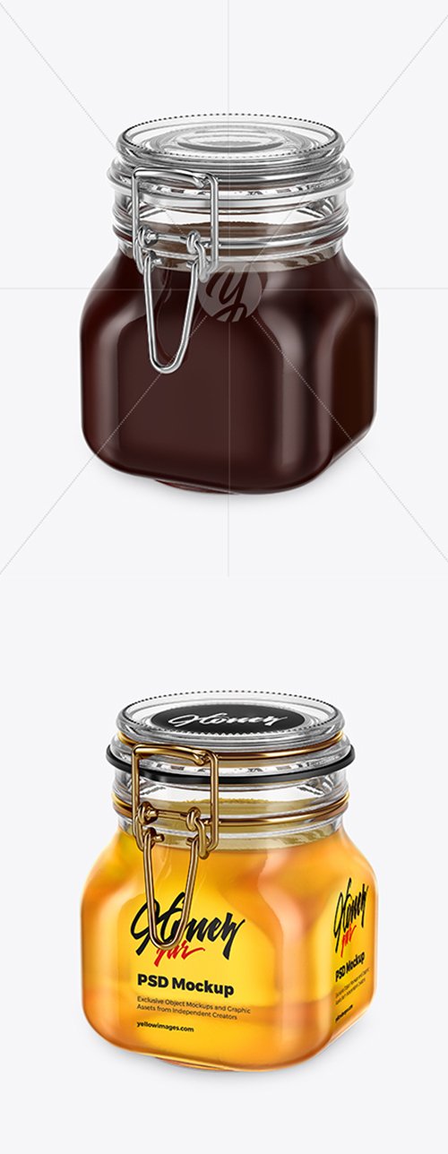Glass Jar with Honey Mockup 42314 TIF