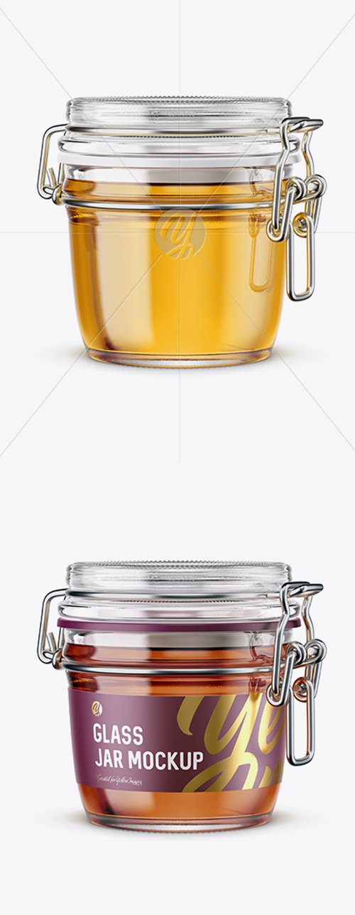 Glass Jar With Clamp Lid Mockup 42271 TIF