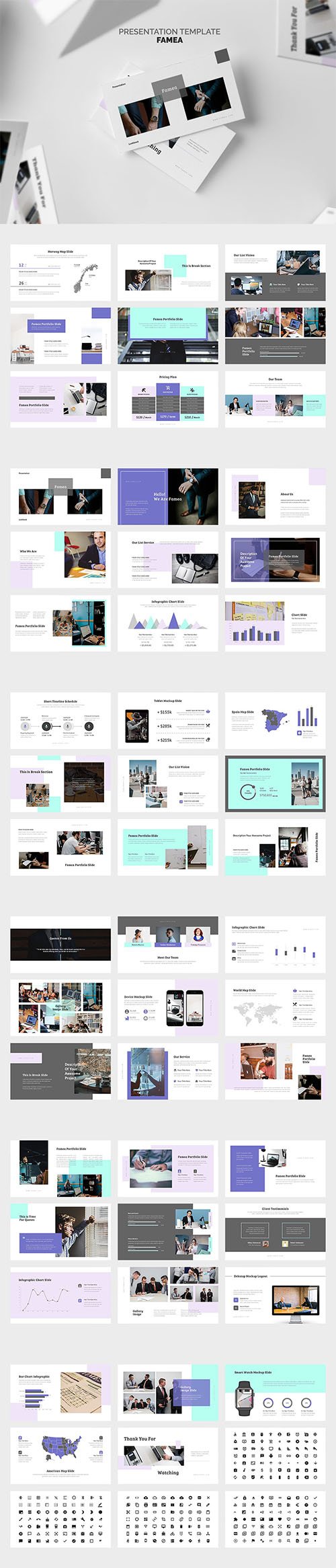 Famea : Business Report Powerpoint and Keynote