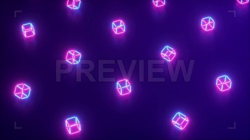 MotionArray - Rotating Neon Cube Pattern 241347
