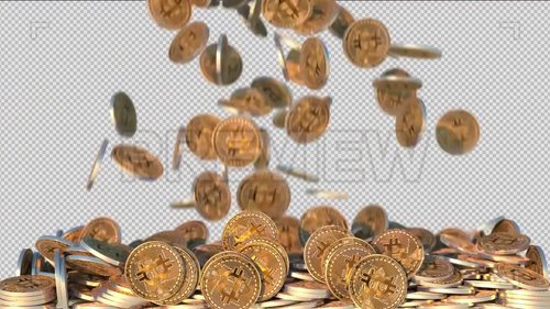 MotionArray - Falling Pile Of Bitcoins 240650