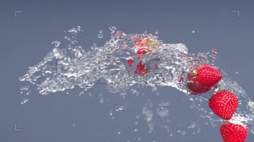 MotionArray - Strawberries In Water Splash 194399
