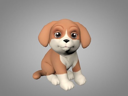 Puppy Low-poly 3D model