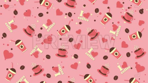 MotionArray - Coffee Background Pink Pattern 236052