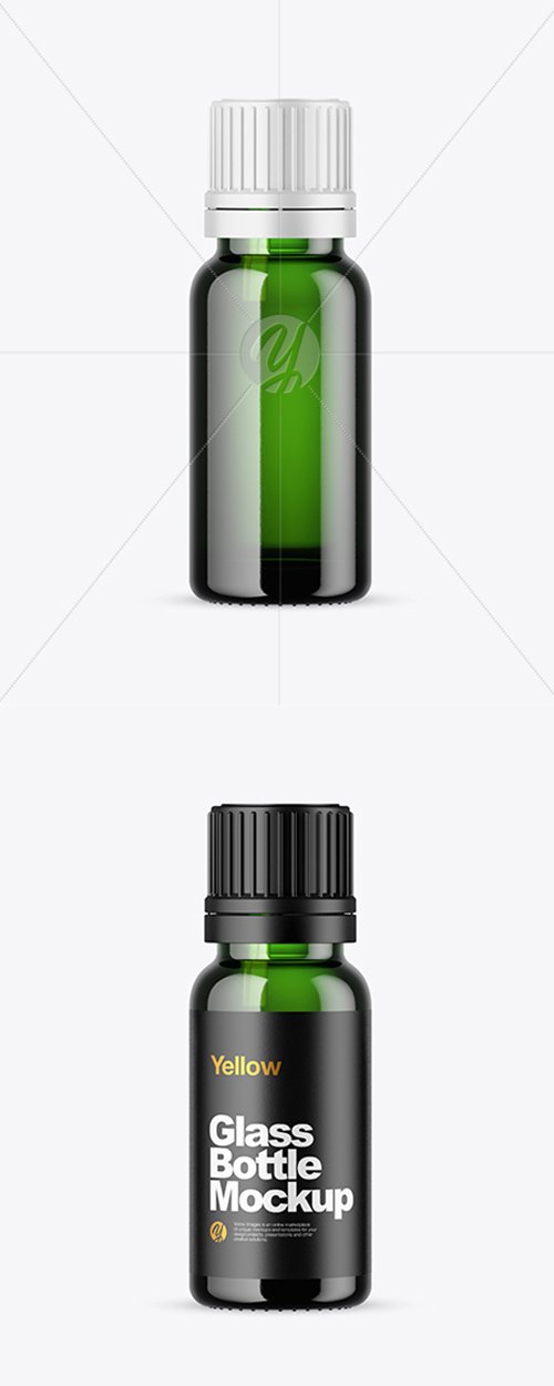 Green Glass Bottle Mockup 43436 TIF