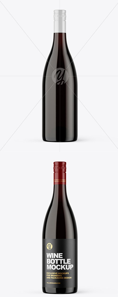 Clear Glass Red Wine Bottle Mockup 43426 TIF