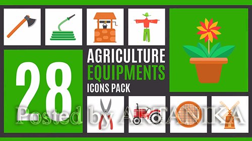 28 Agriculture Equipment Icons Pack 245237