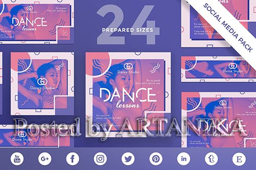 Dance Lessons Social Media Pack Template