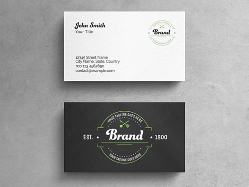 Vintage Restaurant Business Card Layout with Graphic Accents 271838712 PSDT