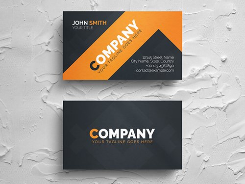Corporate Dark and Orange Business Card Layout 271451304 PSDT