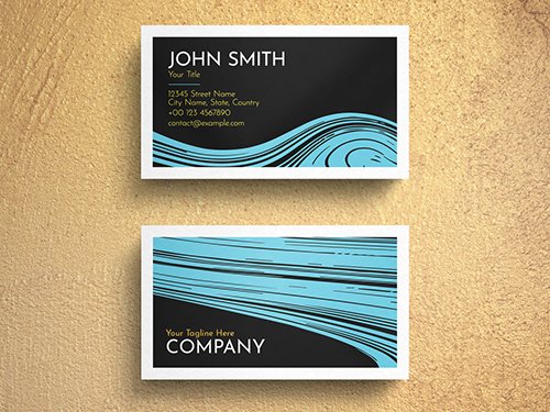 Black and Blue Decorative Name Card Layout 271451381 PSDT