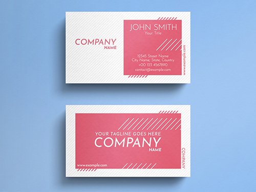 Corporate White And Pink Business Card Layout with Line Accents 271838776 PSDT