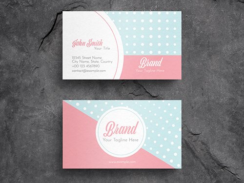 Pastel Business Card Layout with Dot Pattern 271838756 PSDT