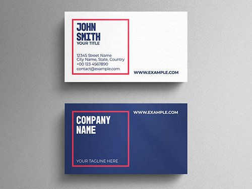 Modern Corporate Business Card Layout with Red Square Accent 271838737 PSDT