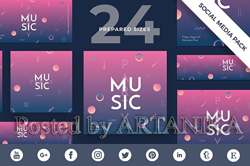 Music Party Social Media Pack Template