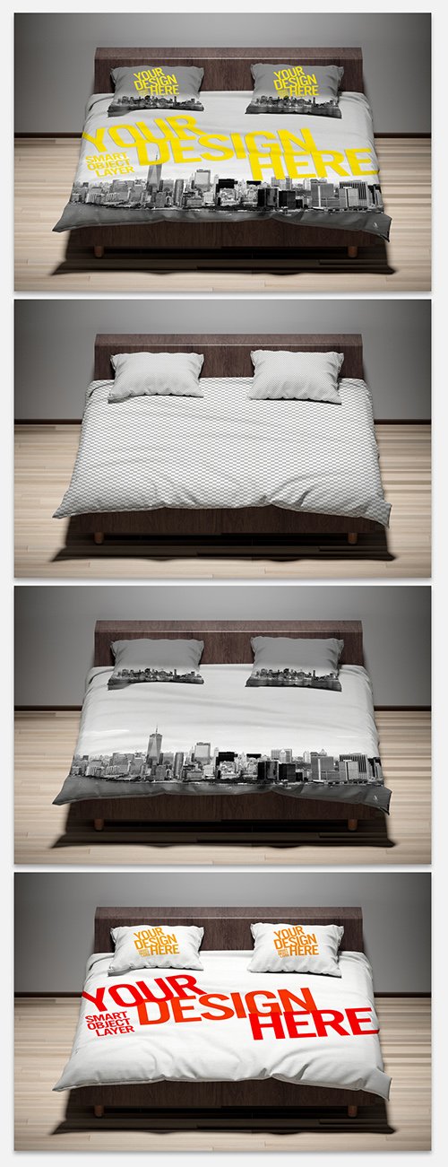 PSDT Pillows and Comforter Mockup 273935804