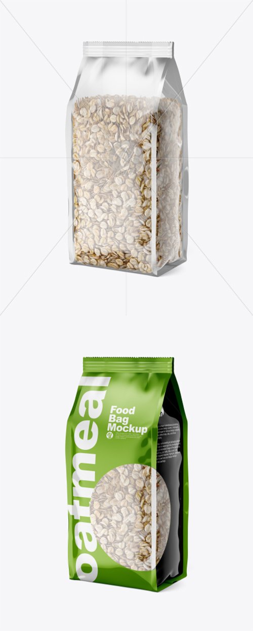 Food Bag w/ Oatmeal Mockup 38271