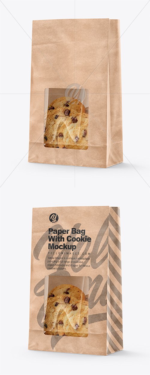 Kraft Bag with Cookie Mockup 38339 TIF