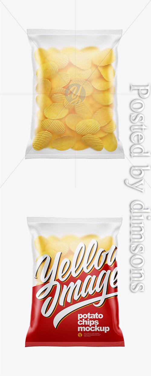 Matte Bag With Corrugated Potato Chips Mockup 38527 TIF