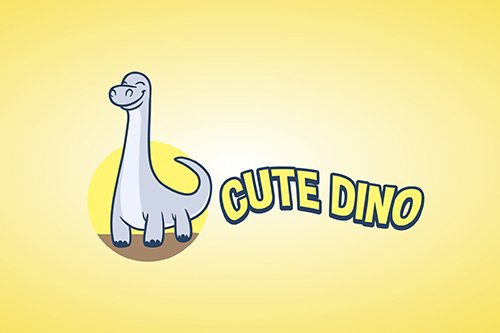Cute Dino - Brontosaurus Mascot Vector Logo