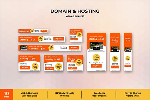 Domain & Hostings - Web Ad Banner Template