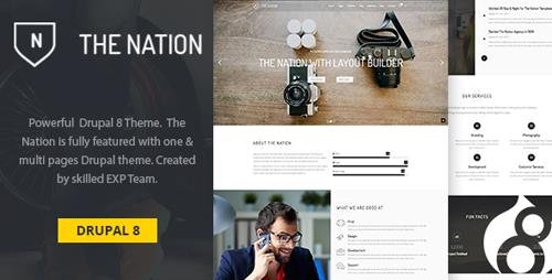 ThemeForest - Nation v1.0.0 - One & multi pages Drupal 8 theme - 23483747