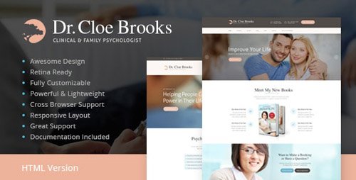 ThemeForest - Dr. Cloe Brooks v1.1 - Psychology, Counseling and Medical Site Template - 19235247