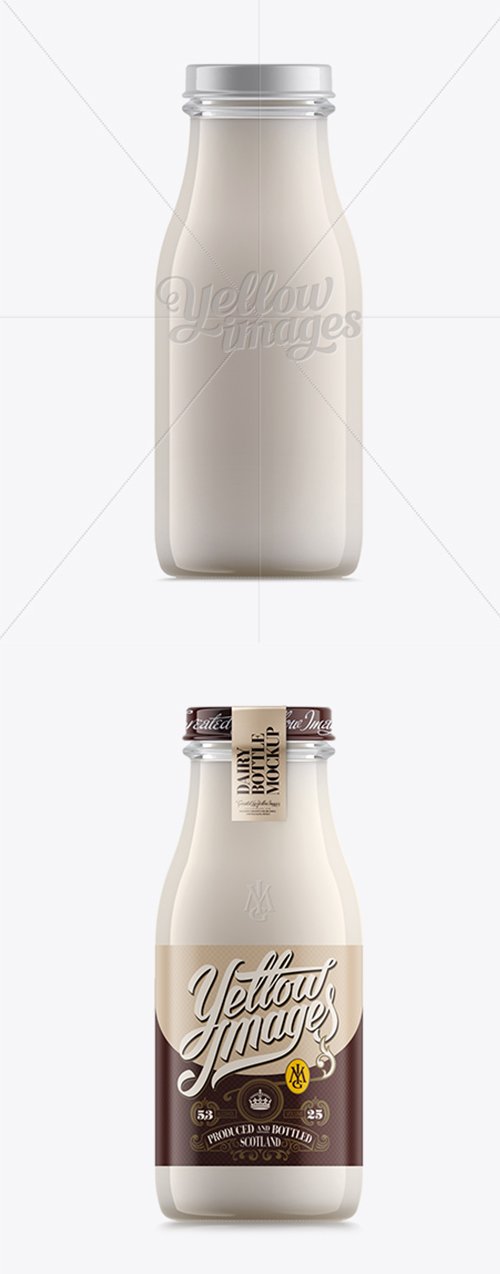 Glass Bottle W/ Milk Mockup 11780  TIF