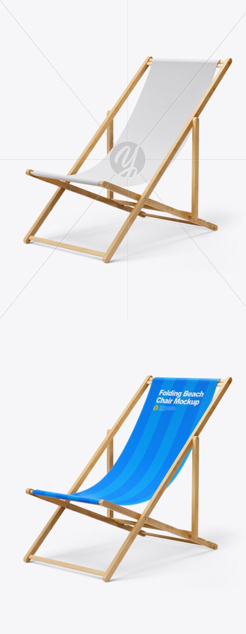 Folding Beach Chair Mockup - Half Side View 30880 TIF