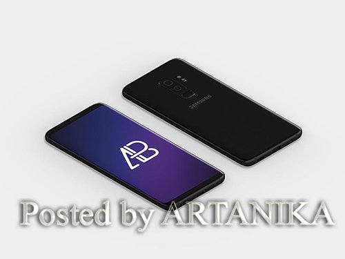 Isometric Samsung Galaxy S9 Plus Mockup