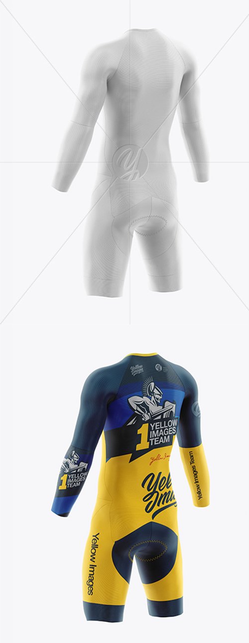 Cycling Speed Suit Mockup - Back Half Side View 42779 TIF
