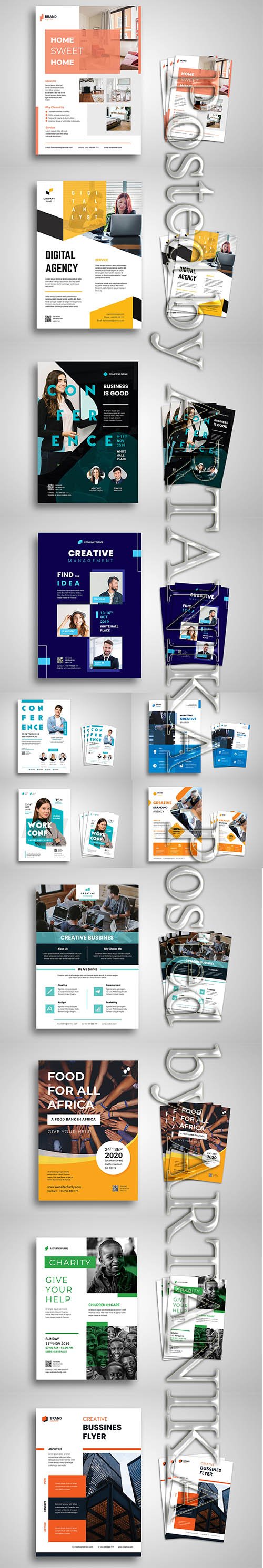 Business, Marketing and Seminar Flyer Promo Template Set