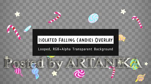 VH - Isolated Falling Candies Overlay 24047708