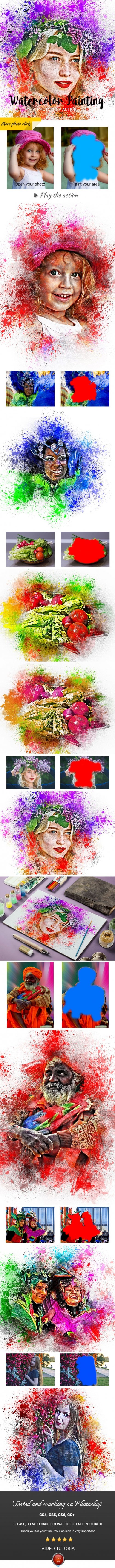GraphicRiver - Watercolor Painting Photoshop Action 24202737