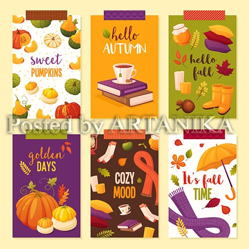 Hello autumn poster set