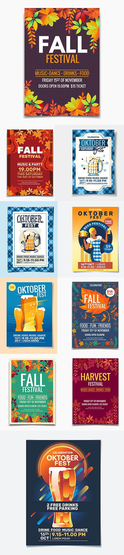 Oktoberfest Party Flyer EPS Template Set