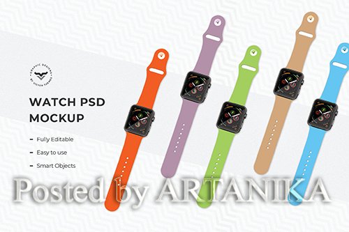 Multi Color Smart Watch Mockups