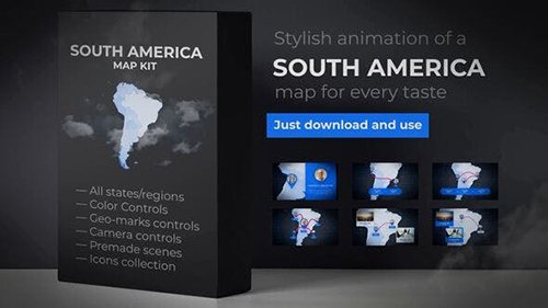 Map of South America with Countries - Southern America Map Kit 24422517