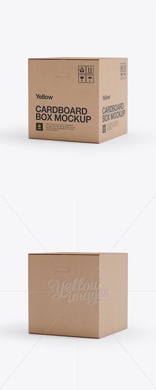 Corrugated Box Mockup - 25° Angle Front View 11482 TIF